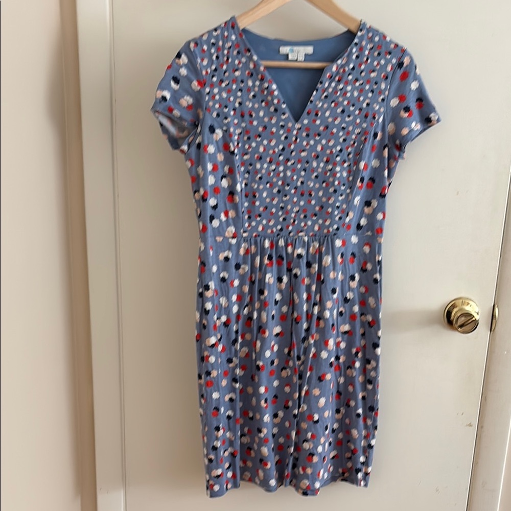 Boden Emory knee-length jersey knit dress size 8P, blue